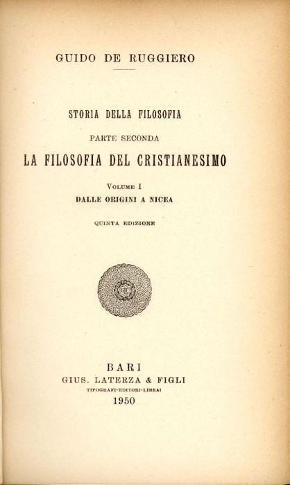 Storia della filosofia. Parte seconda. La filosofia del cristianesimo (2 voll.) - Guido De Ruggiero - copertina