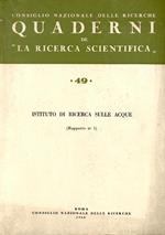 Quaderni de la Ricerca Scientifica 49 - 168. Istituto di ricerca sulle acque