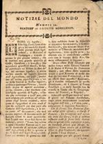 Notizie dal mondo 26 agosto 1785. gazzetta di informazioni