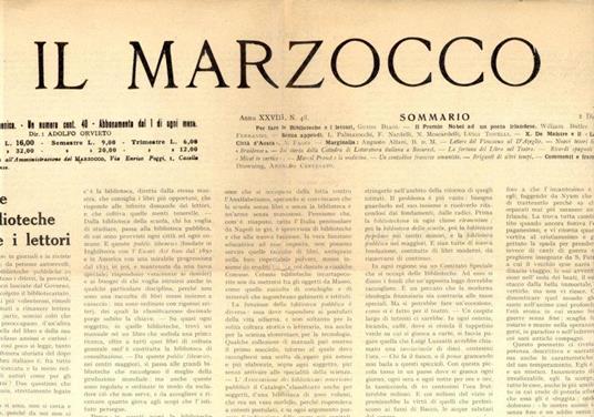 Il Marzocco. 2 dicembre 1923 - copertina