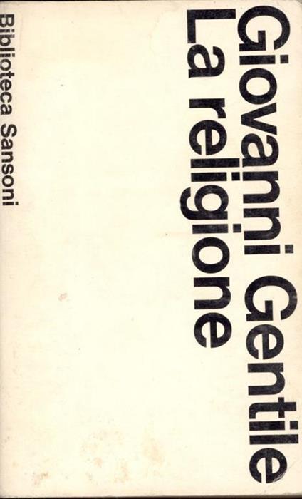 La religione - Giovanni Gentile - copertina