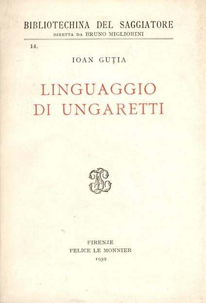 Linguaggio di Ungaretti - copertina