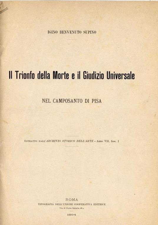Il Trionfo della morte e il Giudizio universale nel camposanto di Pisa - copertina