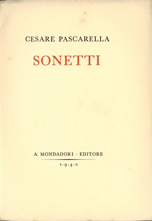 Sonetti 1942 - Cesare Pascarella - copertina