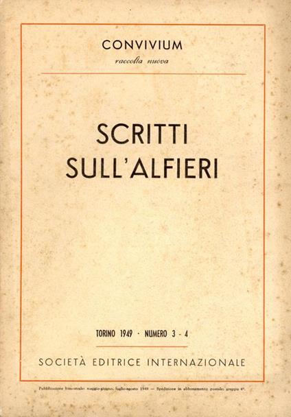 Scritti sull'Alfieri - copertina