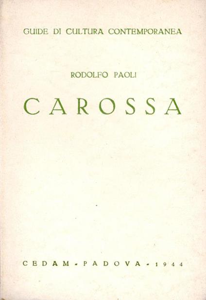 Carossa - Rodolfo Paoli - copertina