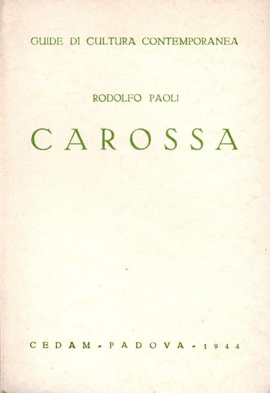 Carossa - Rodolfo Paoli - copertina