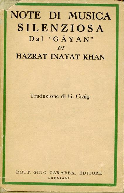 Note di musica silenziosa dal Gayan - Hazrat Inayat Khan - copertina