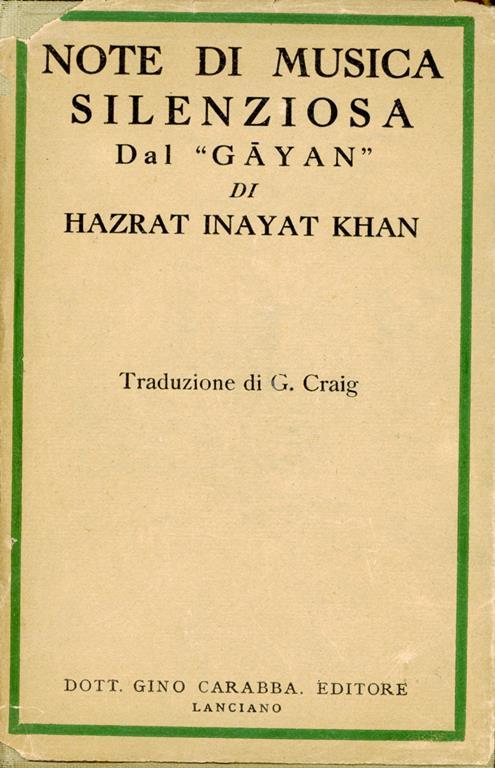 Note di musica silenziosa dal Gayan - Hazrat Inayat Khan - copertina