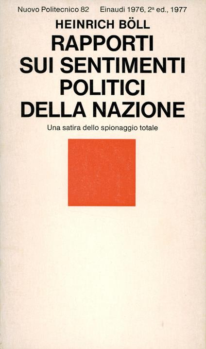 Rapporti sui sentimenti politici della nazione - Heinrich Böll - copertina