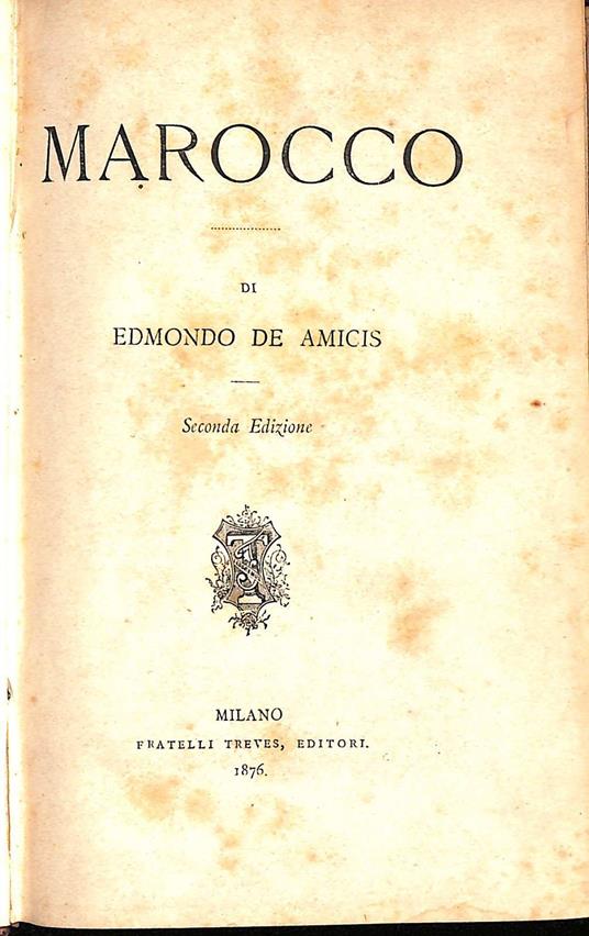 Marocco - Edmondo De Amicis - copertina