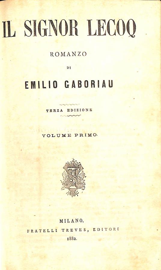 Il signor Lecoq : romanzo - Emile Gaboriau - copertina