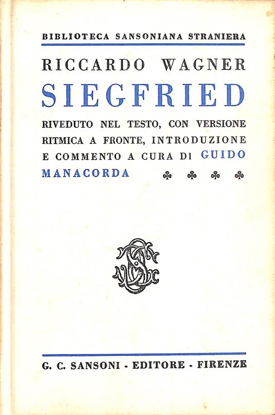 Siegfried - Richard Wagner - copertina