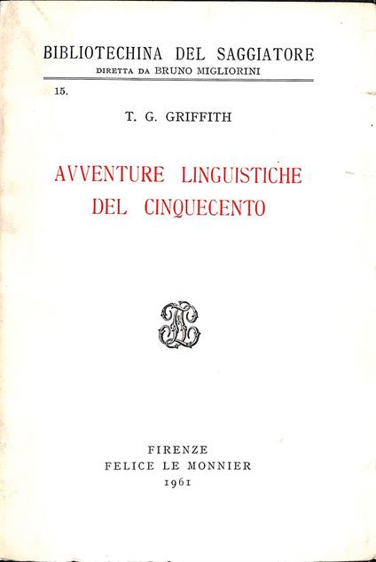 Avventure linguistiche del Cinquecento - copertina
