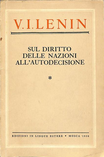 Sul diritto delle nazioni all'autodecisione - copertina