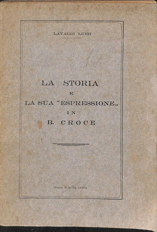La storia e la sua espressione in B. Croce - copertina