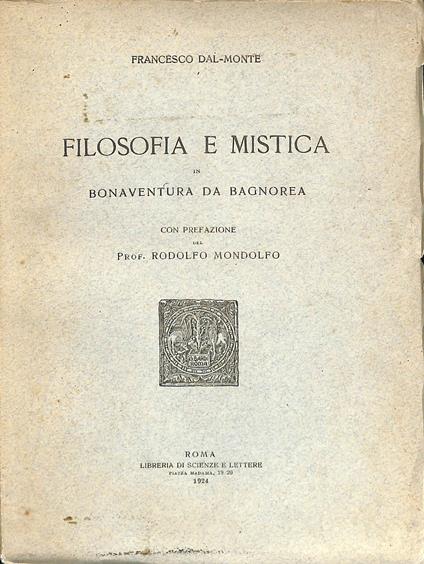 Filosofia e mistica in Bonaventura da Bagnorea - copertina