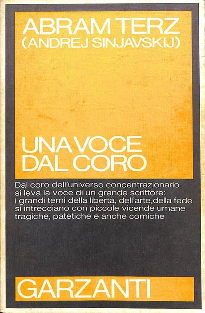 Una voce dal coro - Abram Terz - copertina