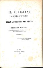 Il Poliziano giureconsulto, o Della letteratura nel diritto