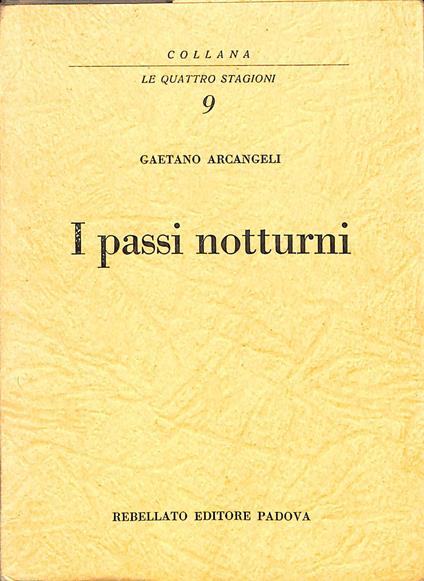 I passi notturni - Gaetano Arcangeli - copertina
