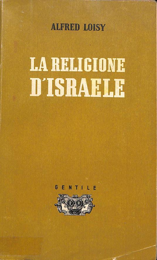 La religione d'Israele - copertina