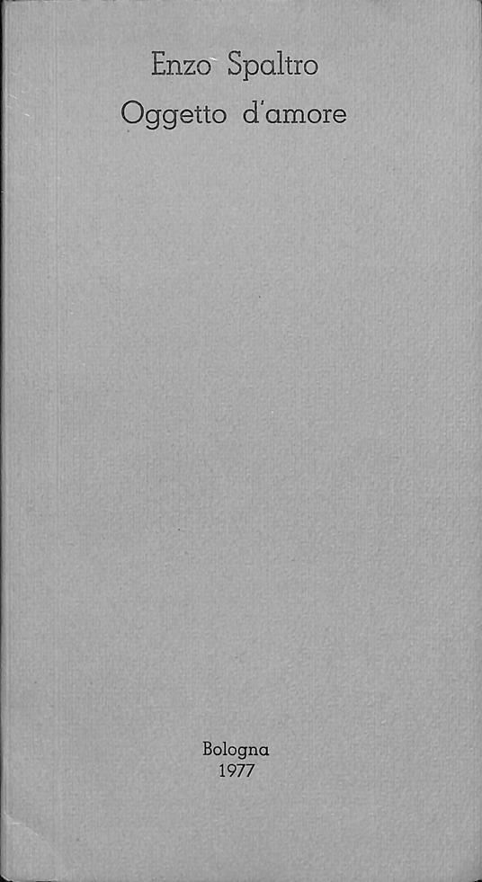 Oggetto d'amore - Enzo Spaltro - copertina