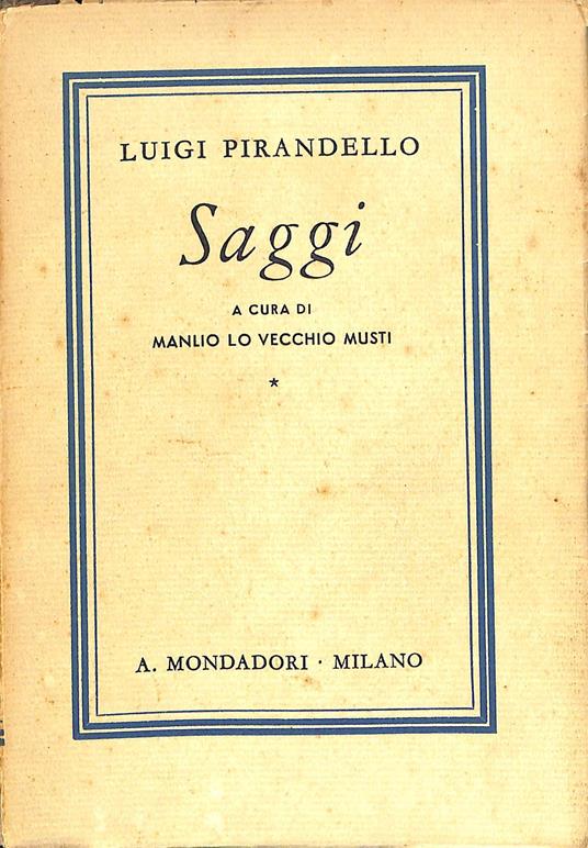 Saggi - Luigi Pirandello - copertina
