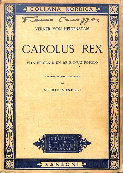 Carolus Rex - Verner von Heidenstam - copertina