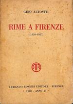 Rime a Firenze : (1920-1927)