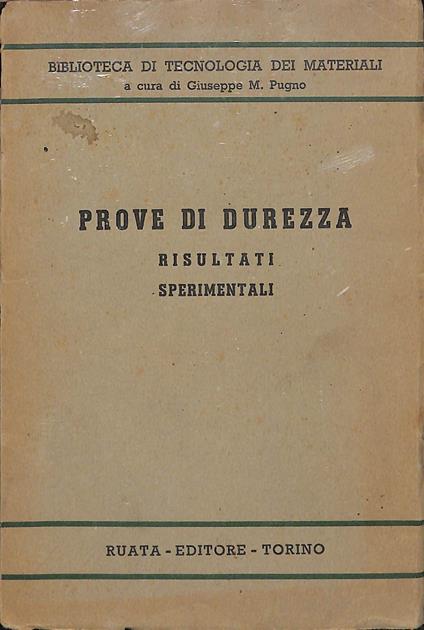 Prove di durezza : Risultati sperimentali - copertina