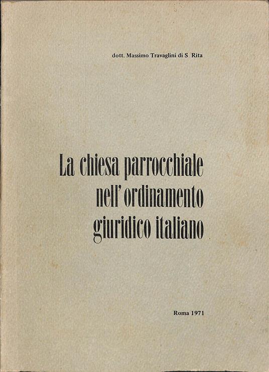 La chiesa parrocchiale nell'ordinamento giuridico italiano - copertina