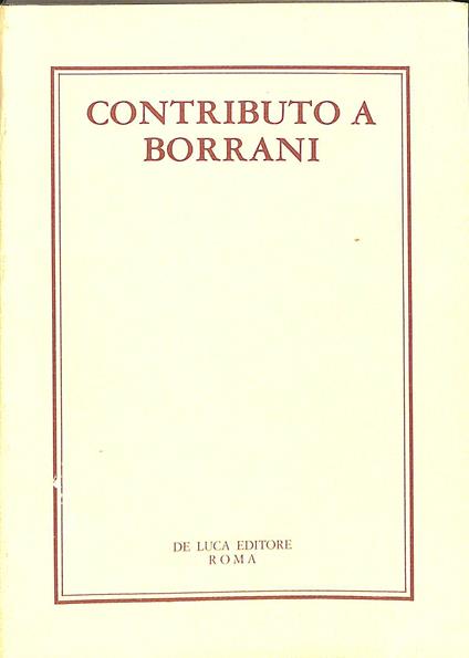 Contributo a Borrani - Piero Dini - copertina