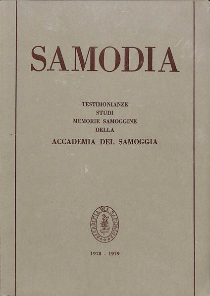 Samodia. Testimonianze, studi, memorie samoggine della Accademia del Samoggia. 1978-1979 - copertina