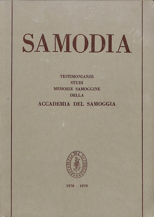 Samodia. Testimonianze, studi, memorie samoggine della Accademia del Samoggia. 1978-1979 - copertina