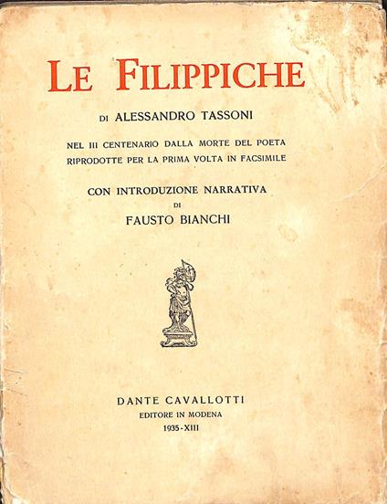 Le Filippiche - Alessandro Tassoni - copertina