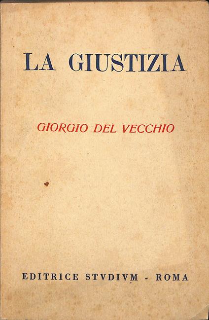 La giustizia - Giorgio Del Vecchio - copertina