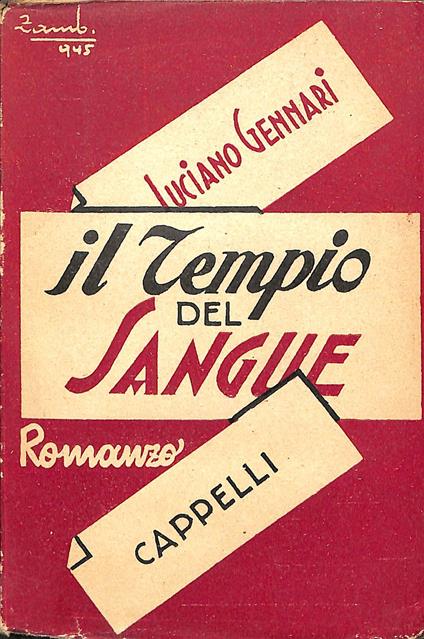 Il tempio del sangue : romanzo - copertina