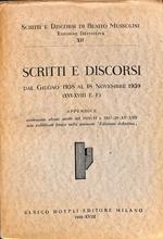 XII: Scritti e discorsi dal giugno 1938 al 18 novembre 1939 (XVI-XVIII E.F.)