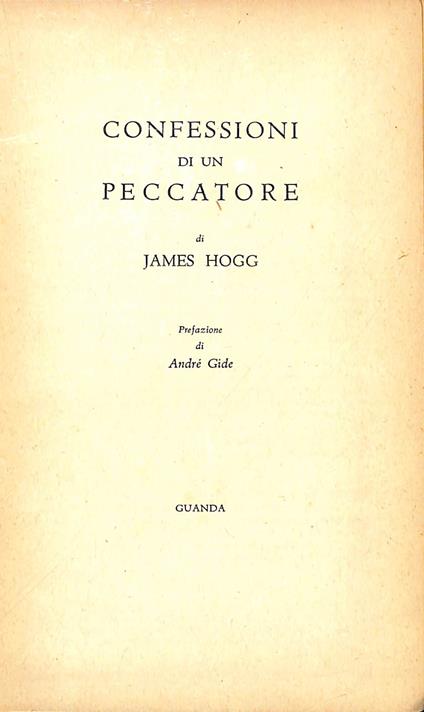 Confessioni di un peccatore - James Hogg - copertina