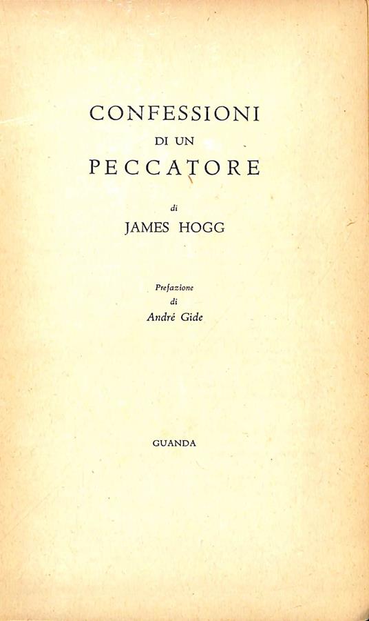 Confessioni di un peccatore - James Hogg - copertina