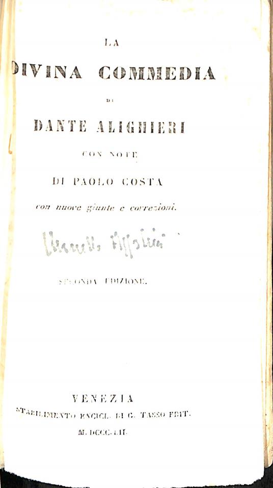 La Divina Commedia - Dante Alighieri - copertina