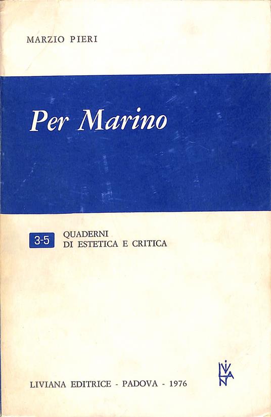 Per Marino - Marzio Pieri - copertina