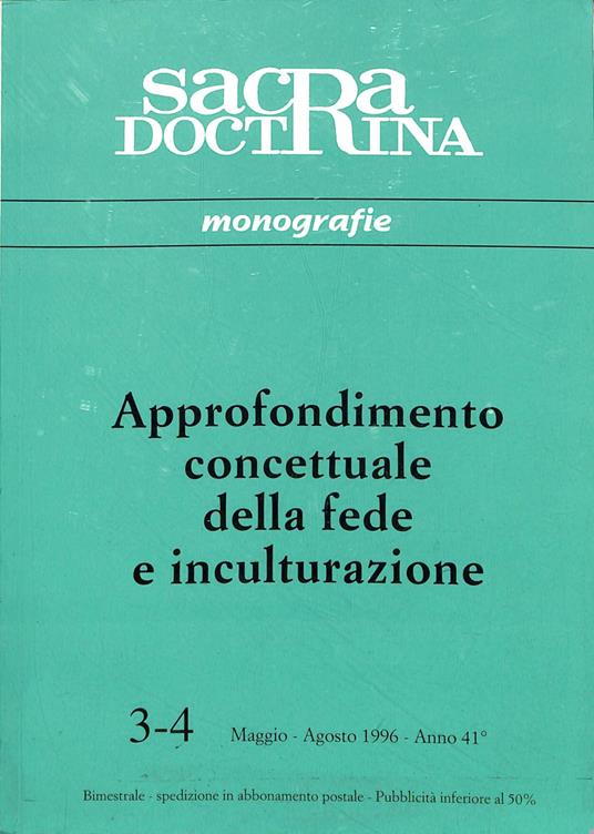 Approfondimento concettuale della fede e inculturazione - copertina