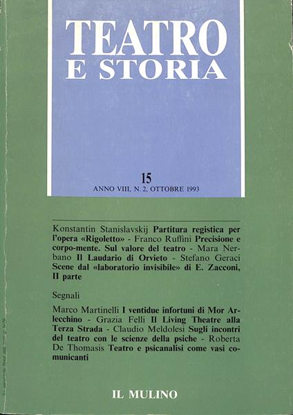 Teatro e storia n. 15 (1993) - copertina
