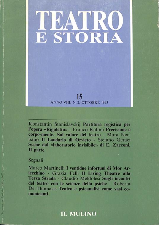 Teatro e storia n. 15 (1993) - copertina