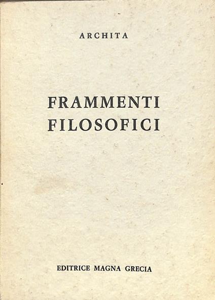 Frammenti filosofici - copertina