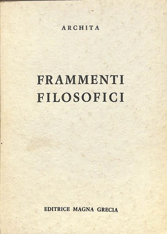 Frammenti filosofici - copertina