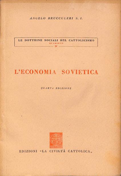 L' economia sovietica - Angelo Brucculeri - copertina