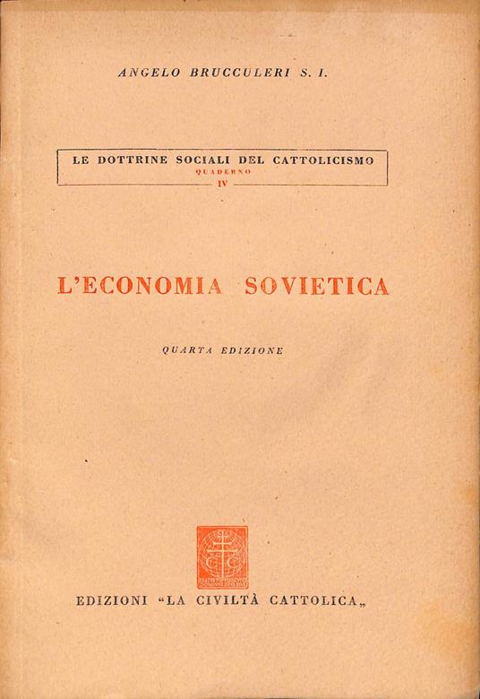L' economia sovietica - Angelo Brucculeri - copertina