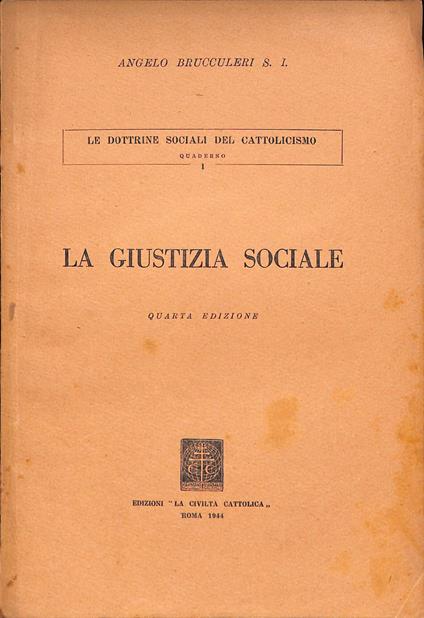 La giustizia sociale - Angelo Brucculeri - copertina